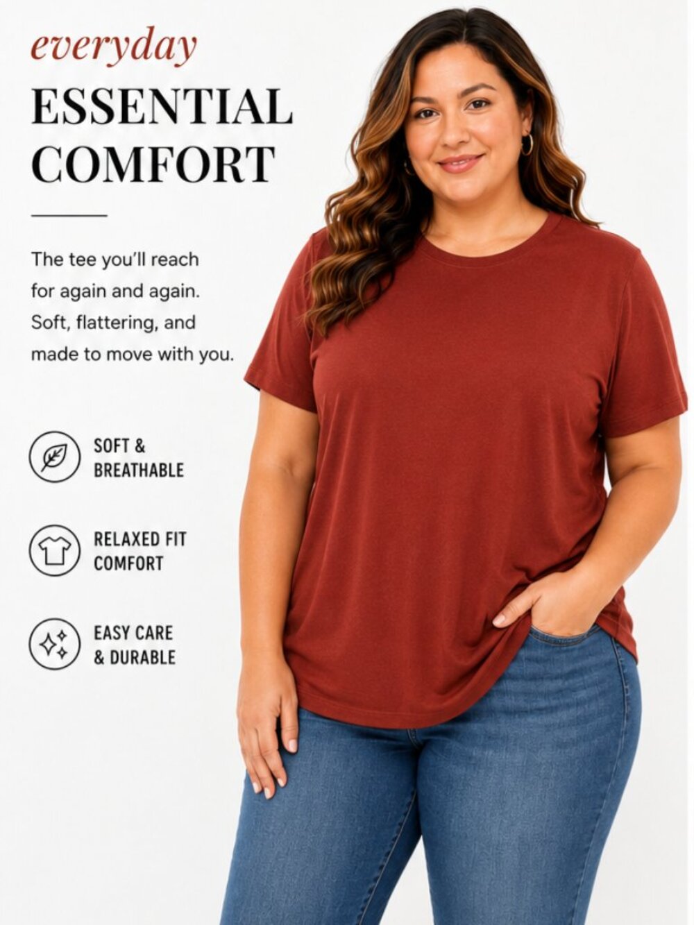 Torrid Classic Fit Rust Short Sleeve Tee 00